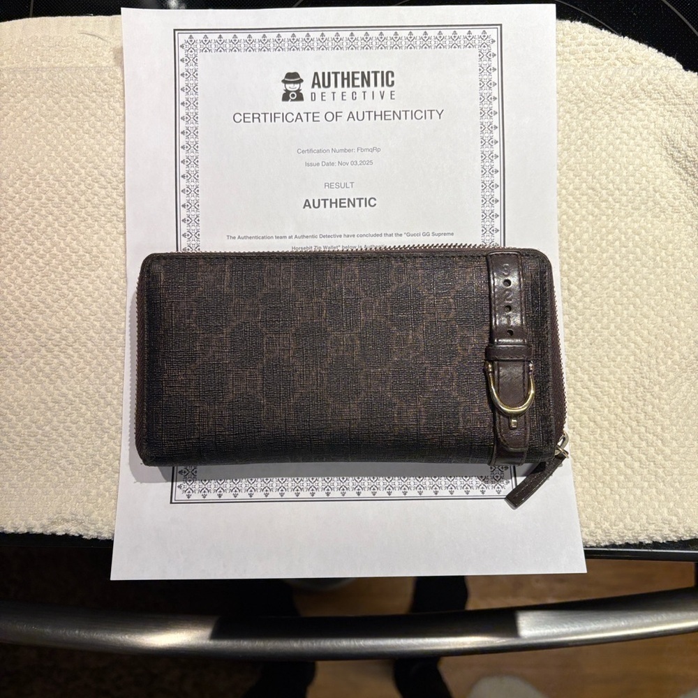 Gucci signature dark brown wallet